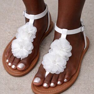 Mixit Summer White Sandals Floral